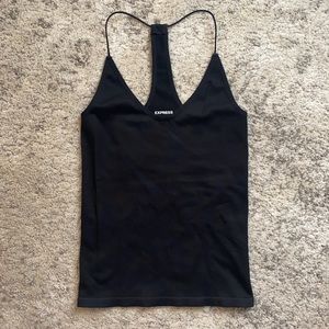 ☠️ EUC Express Black Ribbed Tank Top Small